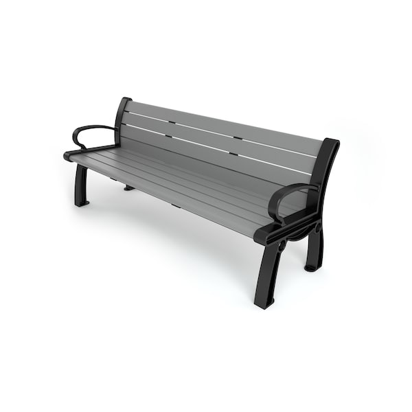 Gray 5' Heritage Bench with Black Frame